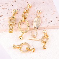 Juya DIY Handmade Gold Two-way Connector Lock Hooks Fastener Clasps Decorative Jewelry Findings Jewelry Making Accessories