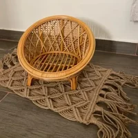 Newborn Photography Props Handmade Vintage Rattan Sofa Chair Posing Bed Unisex Infant Studio Photo Shoots For Baby Boy Girl