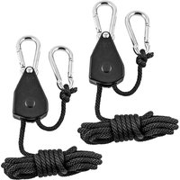 2pcs Adjustable 8inch Reinforced Hangers Hanging Ratchet for Tent Grow Plant Lamp Rope Ratchet Hanger Pulley Hook