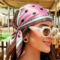 1pc 50cm Silk Square Scarf Women Satin Print Bandana Fashion Lady Head Band Multi-functional Female Hijab Handkerchief
