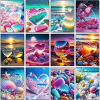 5D DIY Diamond Embroidery Color Love Stone Sale Full Round Drill Decoration for Home Diamond Painting Landscapes Craft Kits