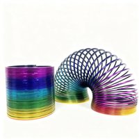 1/3/6pcs Magic Gradient Stripe Gold Foil Rainbow Slinky Spring Toy Fidget Sensory Classic Educational Coil for Kids & Adults