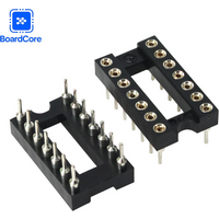 10Pcs Round Hole IC Sockets DIP-8/14/16/18/20 2.54mm Pitch IC Socket Adaptor Solder Connector for Electronic Circuit