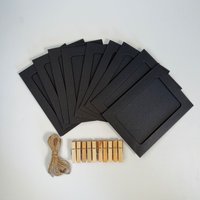 10 black and white kraft paper hanging photo frames with hemp rope sleeves for wall kraft paper photo frames