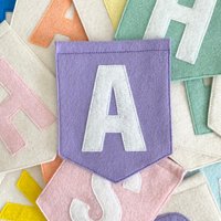Personalized Felt Name Banner, Custom Pink Rainbow Bunting Garland, Wall Decor, Baby Girl Name Sign, Birthday Party Decoration