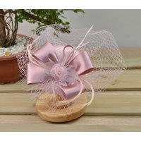 Satin Fascinator Top Hat with Veil Flowers, Elegant French Style Wedding Church Banquet Hat for Women Ladies
