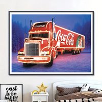 5d Diy Diamond Painting Decoration Santa Claus Truck Diamond Embroidery Rhinestone Picture Handmade Living Room Home Wall Decor