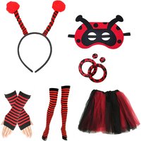PESENAR Ladybug Headband Ladybug Wings and Masks Ladybug Costume Set for Halloween Dress Up