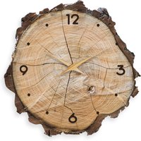 Personalized Glossy Imitation Wood Grain Pattern Wooden Wall Clock for Living Room, Bedroom, Kitchen, Home Decoration, Silent Quartz Clock, Holiday Gift, 12 Inches 14inch 16inch (Battery Not Included)