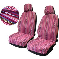 Car Seat Covers Colorful Strips Dual Front Seat Car Seat Covers 4-Piece Set All Seasons Universal Seat Covers