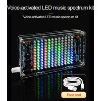LED Music Spectrum DIY Kit 5V Stereo Speaker Soldering Kit Sound-Activated Plug-in Suitable for DIY Electronics Enthusiasts