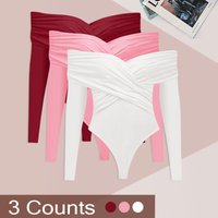 Sexy Women New three piece set Bodysuits Spring Backless Corset Slim Fashion Crossed Long Sleeves Casual Elegant Female Clothing