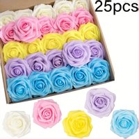 25PcsArtificial Flowers, Fake Flowers Roses Perfect for DIY Wedding Bridal ,Bouquets Centerpieces,Home Flower Arrangement