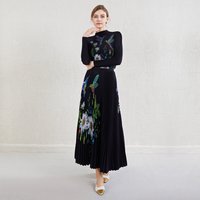 2025 Latest Design Miyake Pleated Top Women's Pleated Long-Sleeved T-Shirt New Loose and Pleated Skirt Two-Piece Set