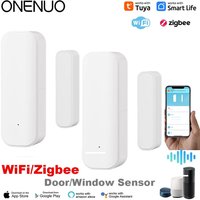 Tuya WiFi Zigbee Window Door Sensor With Battery Smart Home Security Alarm System Voice Control Via Alexa Google Home Smart