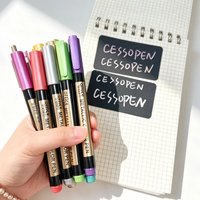 10pcs Metallic Marker Pen Set High Capacity Permanent Paint Markers for Black Paper Card Rock Glass Wood DIY Art Craft Supplies
