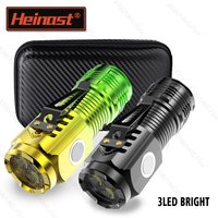 3LED Strong Light Flashlight Rechargeable Multi functional for Long Range Portable Outdoor Home Mini Flashlight Cap Clip Light