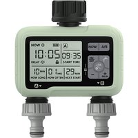 Eshico Super Système de synchronisation Minuterie d'eau à 2 sorties Arrosage avec précision Irrigation automatique extérieure Programme entièrement réglable