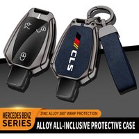Auto TPU Zinc Alloy Key Case Bag For Mercedes Benz CLS Logo Car Key Chain Car Metal Key Shell Interior Decoration Accessories