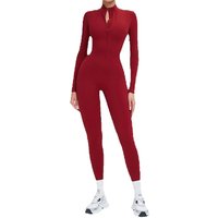 AliExpress HUISONG Sports Set Winter Autumn Women's One-piece Yoga Jumpsuit Leggings Long-Sleeved Warm ski Overalls High Elastic Cycling Bodysuit