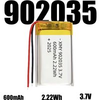 902035 3.7V 600mAh Lithium Battery Polymer LiPo Rechargeable Battery 1~10Pcs For MP3 DVD PAD Camera GPS Laptop Bluetooth