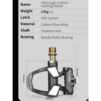 AliExpress KORE Carbon /Titanium Axle Road Self-locking Pedal 198g Racing SPD-SL Ultra-lightweight, 3-Bearing System for Pro-level Road Bike
