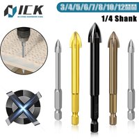 Cross Hex Tile Bits Glass Ceramic Concrete Hole Opener Alloy Triangle Drill Size 3/4/5/6/7/8/10/12mm Power Tools Accessories