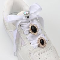 1PC Décoration de lacets de chaussures en strass brillants, boucle luxueuse, accessoires de chaussures, breloques de chaussures en plastique, design pour baskets