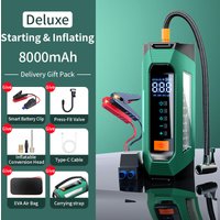 12V Car Jump Starter 6000A Portable Air Pump Tire Inflator Battery Booster Pack 150PSI Digital Compressor LED Emergency Charger