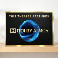Vintage Dolby Atmos Home Movie Theater Sign | Retro Cinema Wall Decor | Classic Theater Plaque | Movie Room Sign for Media Space