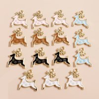 20pcs 18x20mm Cartoon Animal Charms Enamel Deer Charms Pendants for Jewelry Making Drop Earrings Necklaces DIY Craft Accessories