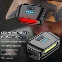 Mini Clip-On Cap Light – Rechargeable LED Headlamp with Motion Sensor, Waterproof Hat Flashlight for Outdoor Fishing, Camping, N
