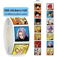 Dragon Ball Son Goku Cartoon 500pcs Roll Stickers Anime 2D Student DIY Decoration Sticker Seals Anime Merchandise Wholesale