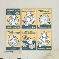Classic Video Game F-Fallouts Vault Boys Poster Mural for Living Room Bedroom Wall Office Wall Decor Gift for Friends Unframed
