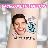 15pcs Custom Bachelorette Party temporary tattoos Personalized Wedding Bride and Groom Face Photo Tattoos Wedding Party Favors