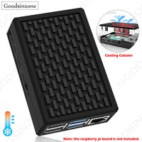 Raspberry Pi 4 Aluminum Case, Raspberry Pi 4 Model B Metal Armor Case with Passive Cooling Column and Thermal Pads Pi4 Shell Box