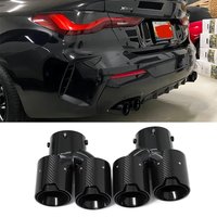 Quad Carbon-Faser Auspuffblenden für BMW G22 G23 M440i G20 M340i G42 M240i 2021+ Dual M Performance Schalldämpfer Endrohre