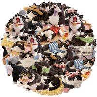 Etori Life 15Pcs Cute Felt-Style Wearable Accessories Cow Cat Journal Stickers Healing Pet Stickers Suitable for Laptops, Phone Backs, Handbags, Photo Albums, Guitars, Diaries, Notepads, Postcards and