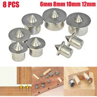 8Pcs 6/8/10/12mm Panel Furniture Positioning Carpentry Log Dowel Tips Round Log Pin Locator Wooden Pin Center Punching