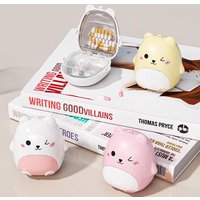 Cute Cartoon Small Bear Portable Double-layer Compartment Going Out Packed Separately Medicine Storage Plastic Pill Box Fashion