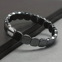 Magnetic HematiteBracelet For Men Natural Stone Bead Bracelet Adjustable Magnetic Therapy Healing Energy Bracelet Xmas Gift
