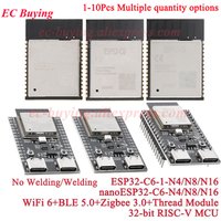 1-10Pcs ESP32C6 ESP32-C6-1 NanoESP32-C6-N4/N8/N16 Wireless WiFi Wi-Fi 6 Ble 5.0+Zigbee 3.0+Thread MCU Module Development Board
