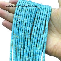 2x4MM Rondelle Natural Stone Blue Turquoise Loose Flat Round Spacer Beads for Jewelry Making Diy Bracelet Charms Accessories