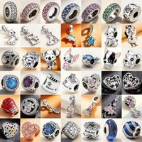 New 925 Silver Blue Sea Turtle Unicorn Whale Lion Glass Bead Chain Heart Charm Fit for Bracelet DIY Women's Boutique Jewelry