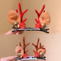 2026 Cute 2Pairs/Pack Deer Antlers Headwear Children Holiday Party Velvet Fabric Decoration Hair Clips Student Head Accessories