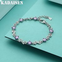 New High-Quality 925 Sterling Silver Pretty Shiny Crystal Bracelet For Women Fashion Party Wedding Jewelry Gifts 17cm+4cm
