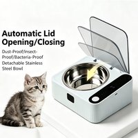 Pet Smart Infrared Sensor Open Lid Cat Bowl Stainless Steel with Lid Dustproof Insect-proof and Moisture-proof Pet Bowl image 4