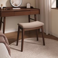 Make-up-Hocker aus massivem Holz, Sattelhocker, leichter Luxus-Schminktischhocker für Schlafzimmer, Stuhl, quadratischer Haushaltshocker, niedriger Ho