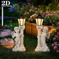 Right Left Angel Garden Stake 2D Acrylic Yard Sign Garden Accessory Landscape Novelty Artwork Cherubs DIY Deco for Outdoor Lawn