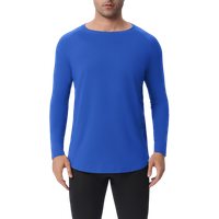 Men's Cotton O-Neck Soft Touch Comfortable Tee Solid Color Long Sleeve Breathable Lightweight Daily Casual T-Shirt